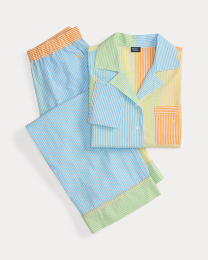 Ralph Lauren ColorBlocked Seersucker Pajama Set