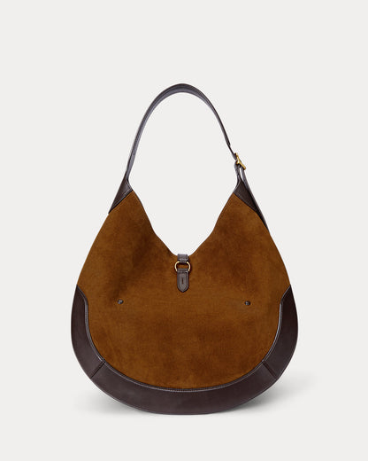 Ralph Lauren Polo ID Suede Large Shoulder Bag