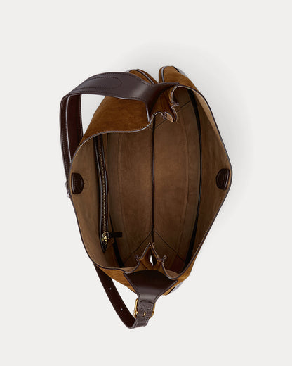 Ralph Lauren Polo ID Suede Large Shoulder Bag