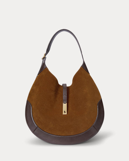 Ralph Lauren Polo ID Suede Large Shoulder Bag
