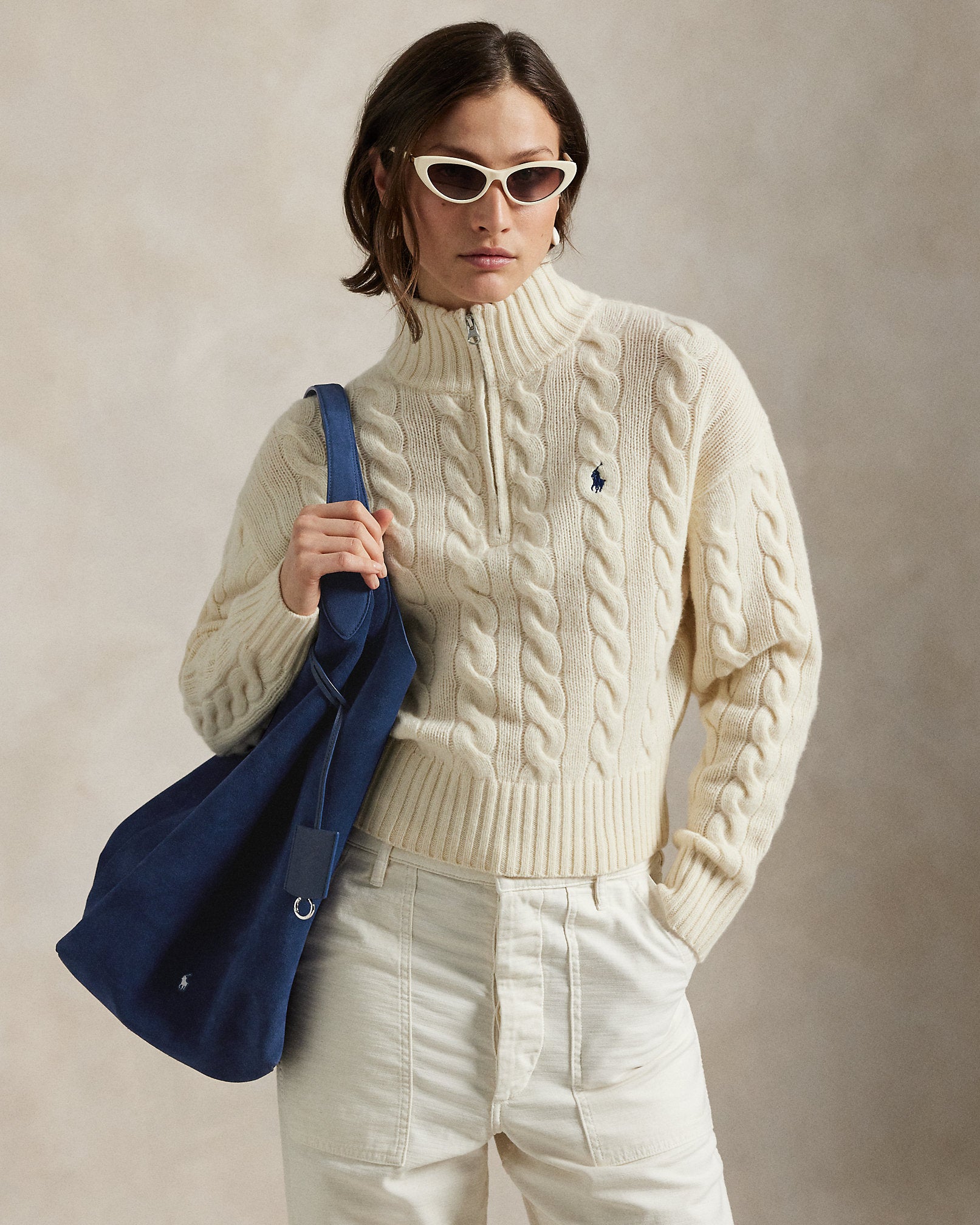 Ralph Lauren Polo Play Suede Large Tote