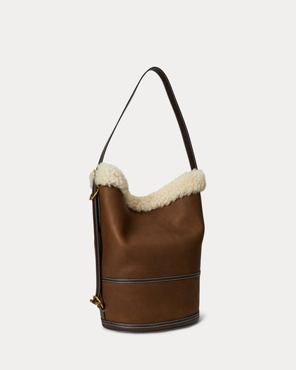 Ralph Lauren Bellport Shearling Sling Bucket Bag