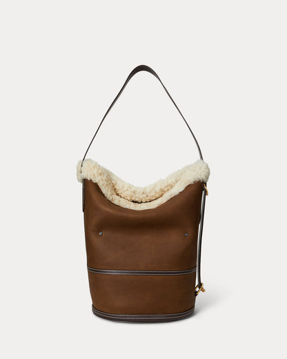 Ralph Lauren Bellport Shearling Sling Bucket Bag