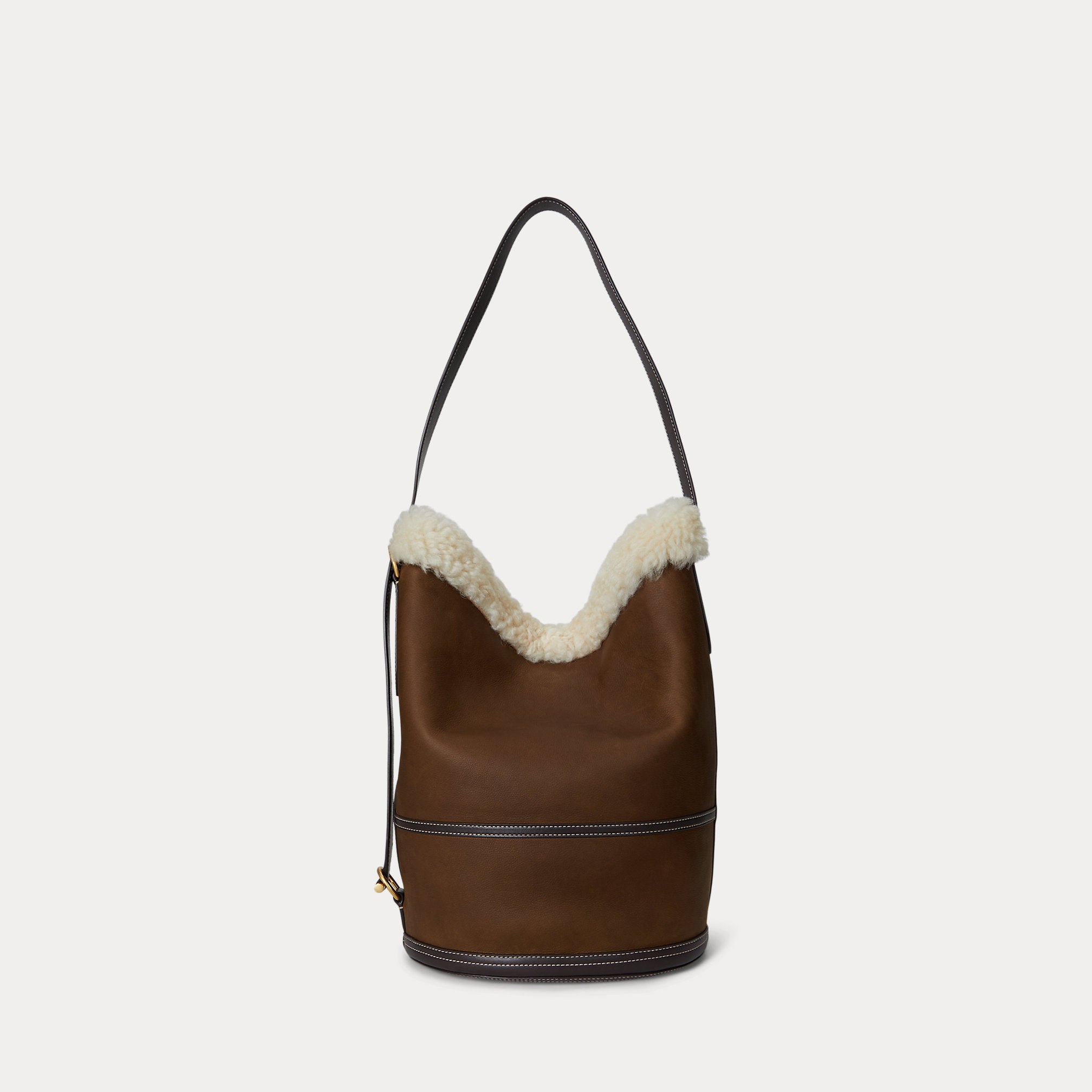 Ralph Lauren Bellport Shearling Sling Bucket Bag