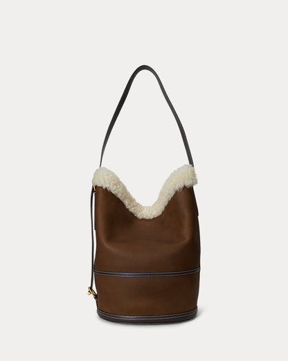 Ralph Lauren Bellport Shearling Sling Bucket Bag