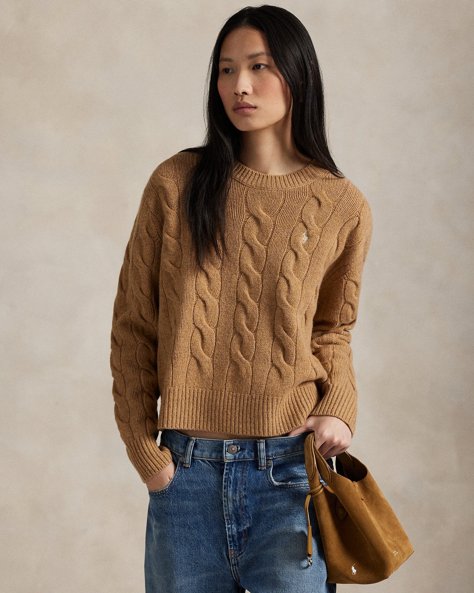 Ralph Lauren Polo Play Suede Small Tote Crossbody