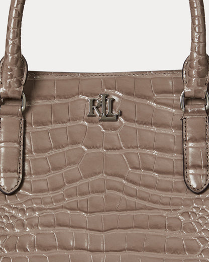 Ralph Lauren Embossed Leather Large Marcy Satchel