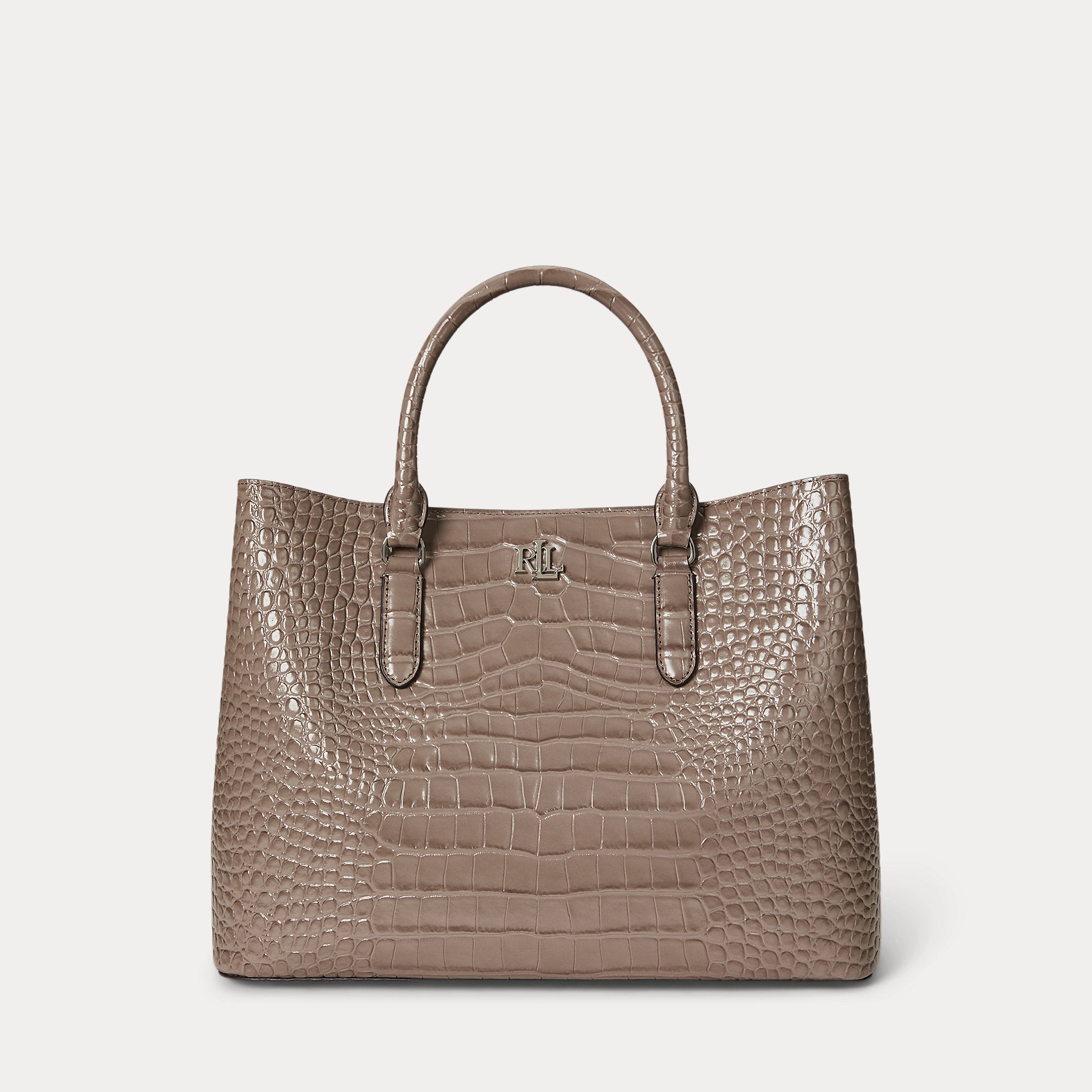 Ralph Lauren Embossed Leather Large Marcy Satchel