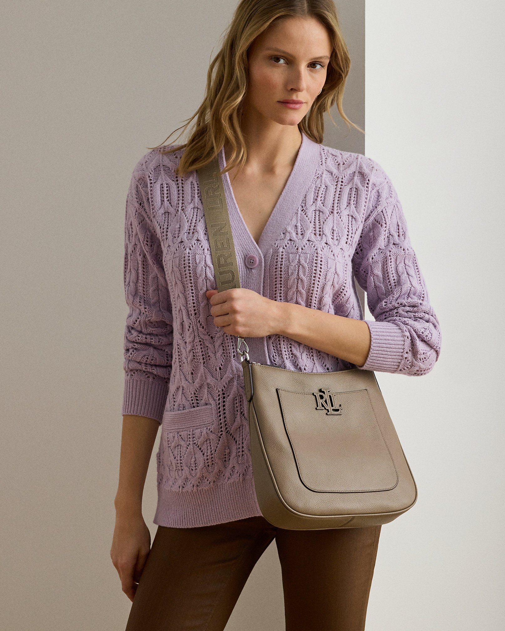 Ralph Lauren Pebbled Leather Large Cameryn Crossbody