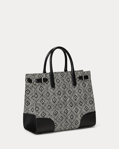 Ralph Lauren Woven Straw Medium Devyn Tote Bag