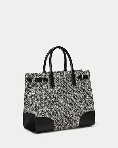 Ralph Lauren Woven Straw Medium Devyn Tote Bag