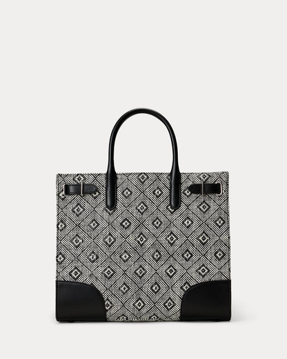 Ralph Lauren Woven Straw Medium Devyn Tote Bag
