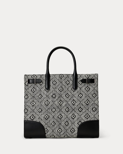 Ralph Lauren Woven Straw Medium Devyn Tote Bag