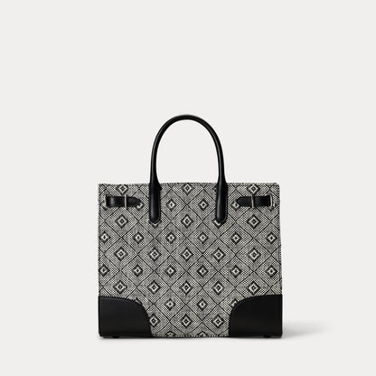 Ralph Lauren Woven Straw Medium Devyn Tote Bag