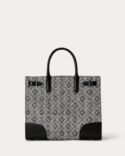 Ralph Lauren Woven Straw Medium Devyn Tote Bag