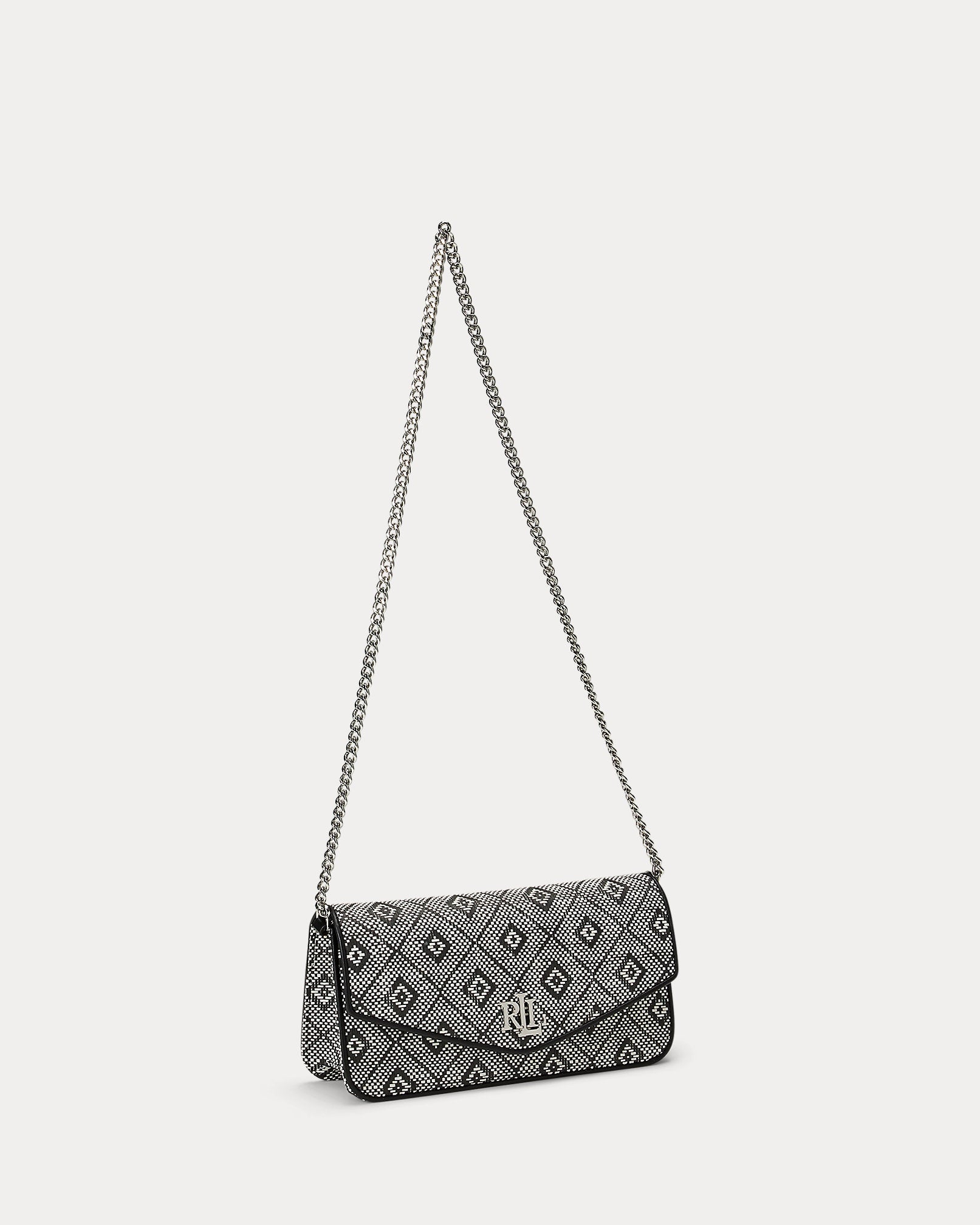 Ralph Lauren GeoMotif Woven Straw Medium Sawyer Bag