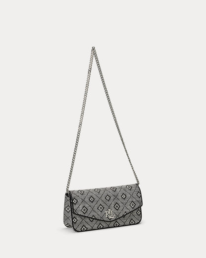Ralph Lauren GeoMotif Woven Straw Medium Sawyer Bag