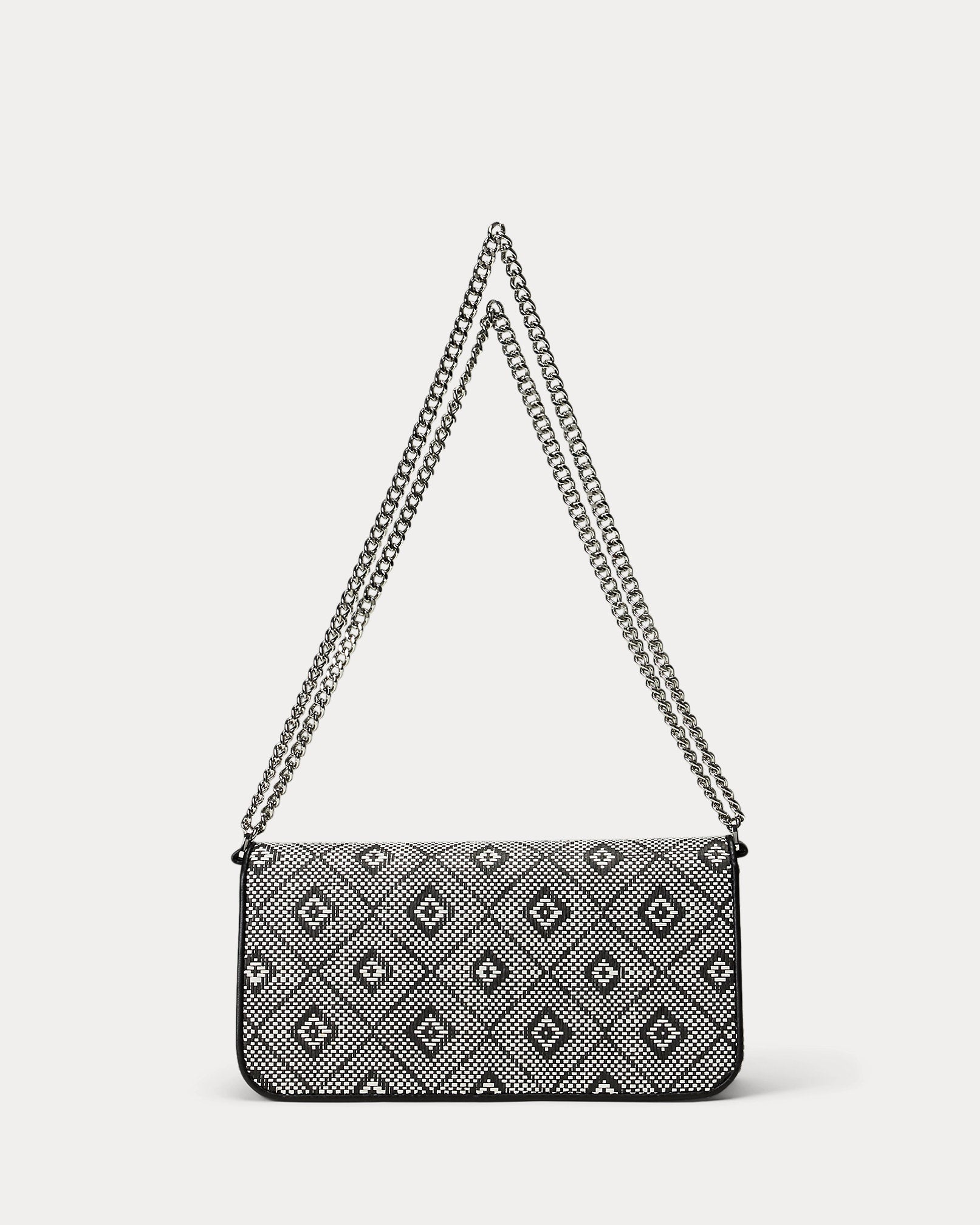 Ralph Lauren GeoMotif Woven Straw Medium Sawyer Bag