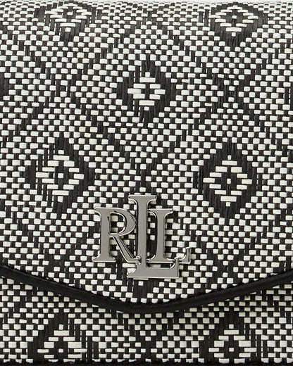 Ralph Lauren GeoMotif Woven Straw Medium Sawyer Bag