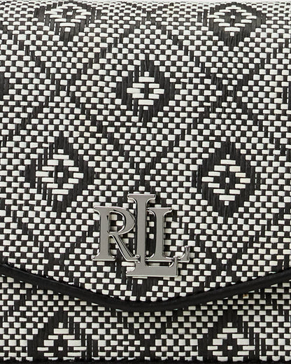 Ralph Lauren GeoMotif Woven Straw Medium Sawyer Bag
