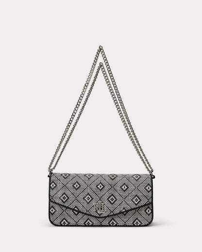 Ralph Lauren GeoMotif Woven Straw Medium Sawyer Bag