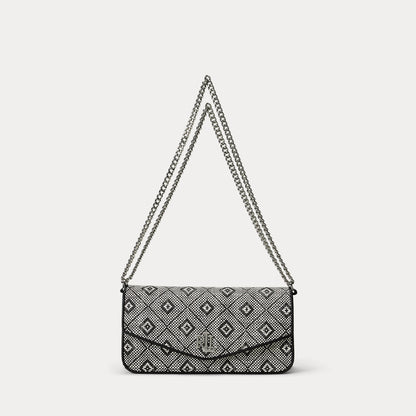 Ralph Lauren GeoMotif Woven Straw Medium Sawyer Bag