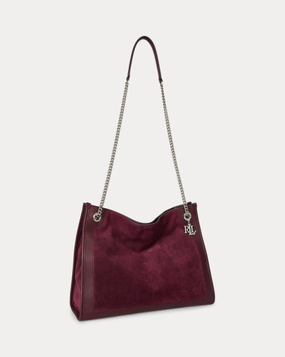 Ralph Lauren Suede Leather Large Bradley Tote Bag