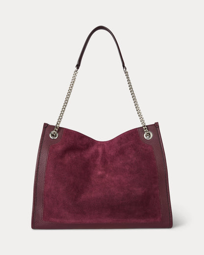 Ralph Lauren Suede Leather Large Bradley Tote Bag