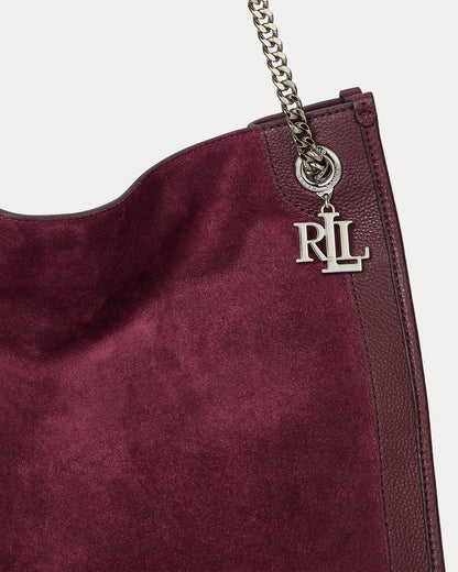 Ralph Lauren Suede Leather Large Bradley Tote Bag