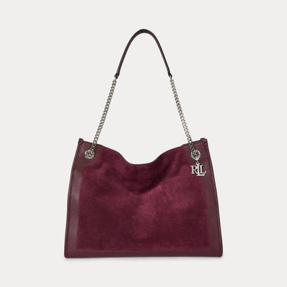 Ralph Lauren Suede Leather Large Bradley Tote Bag
