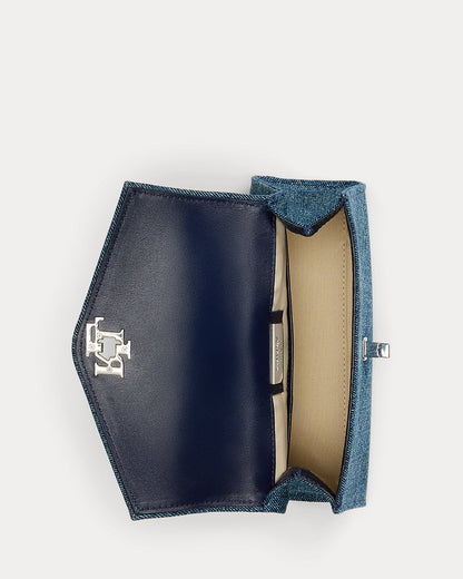 Ralph Lauren Washed Denim Small Farrah Satchel