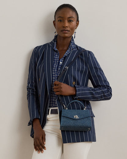 Ralph Lauren Washed Denim Small Farrah Satchel