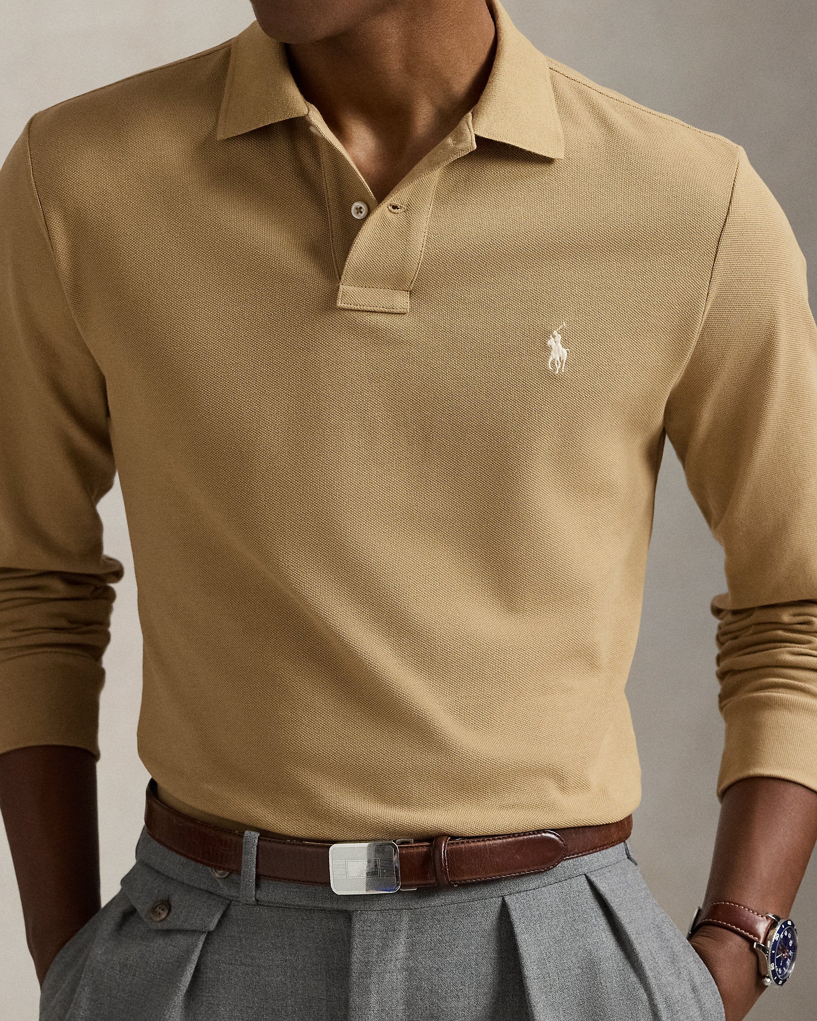 Ralph Lauren Mesh LongSleeve Polo Shirt All Fits