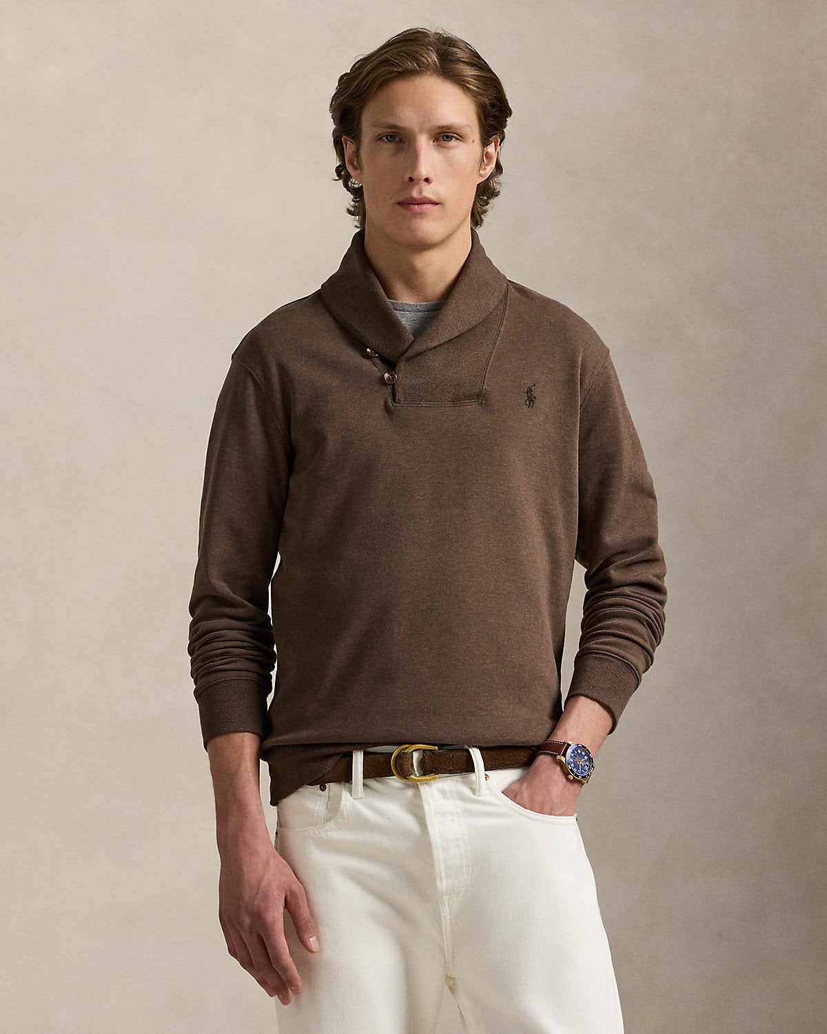 Ralph Lauren Luxury Jersey ShawlCollar Pullover