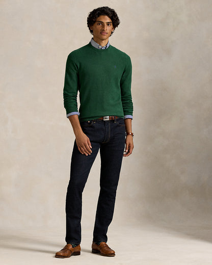 Ralph Lauren MeshKnit Cotton Crewneck Sweater