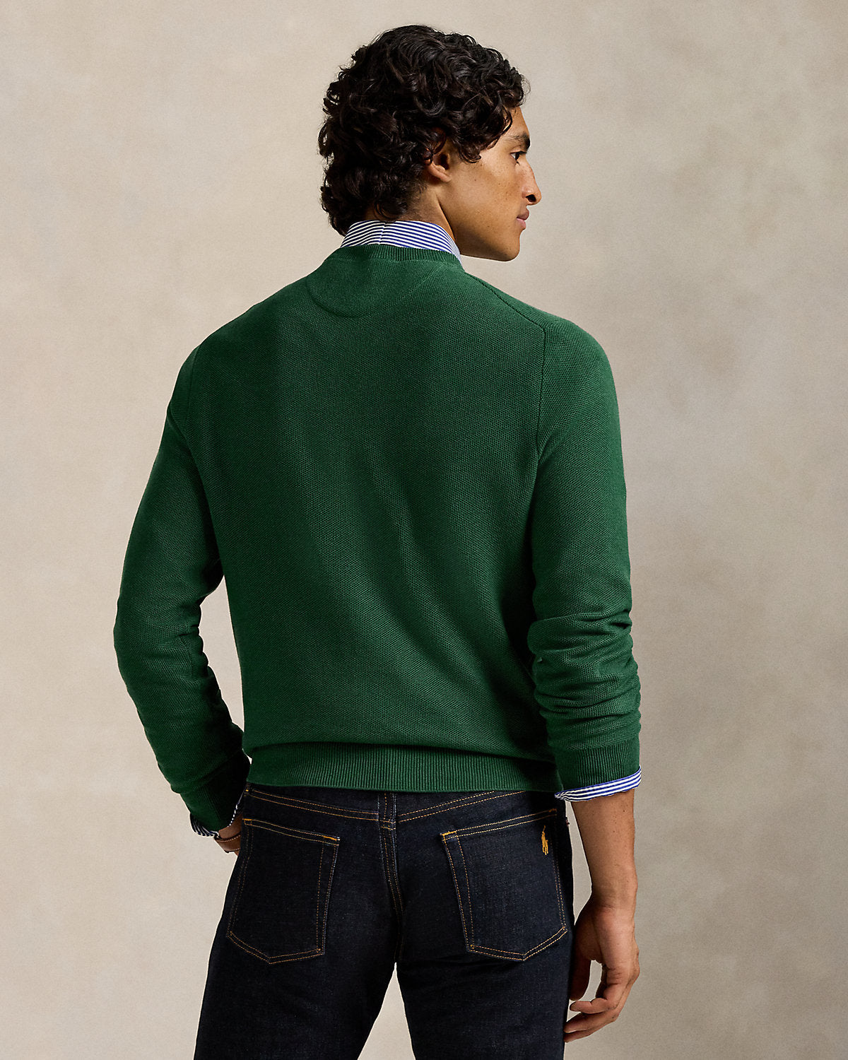 Ralph Lauren MeshKnit Cotton Crewneck Sweater
