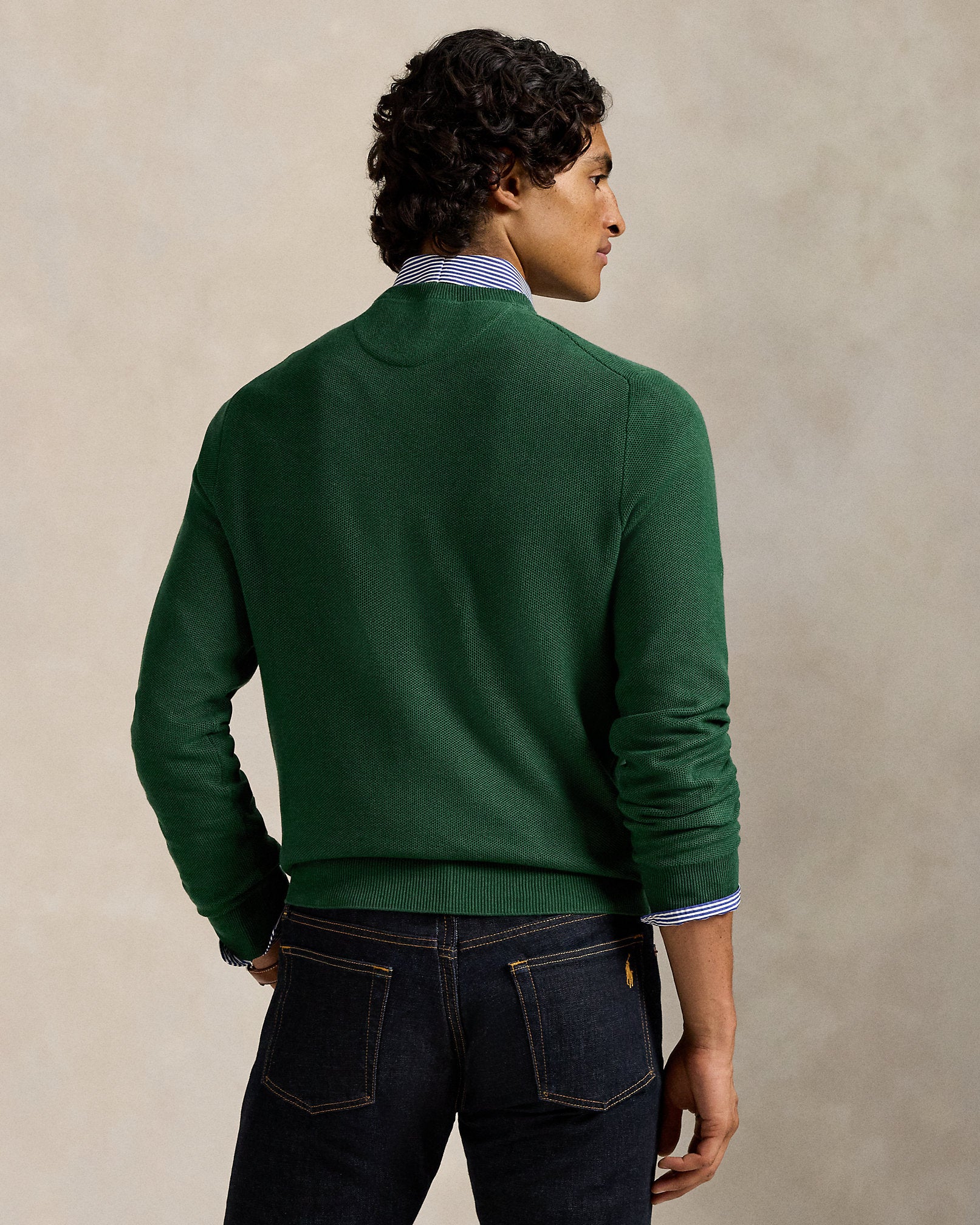 Ralph Lauren MeshKnit Cotton Crewneck Sweater