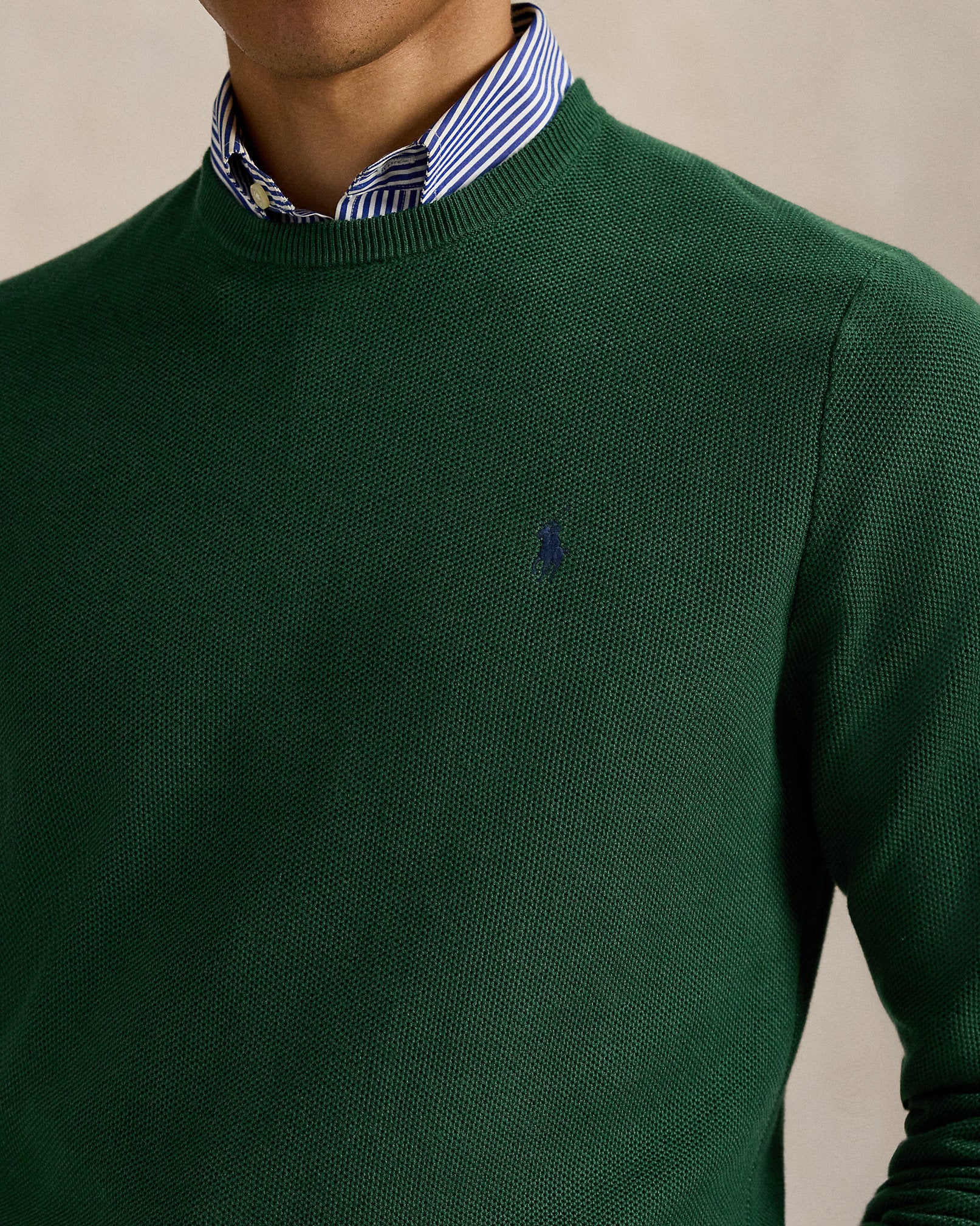 Ralph Lauren MeshKnit Cotton Crewneck Sweater