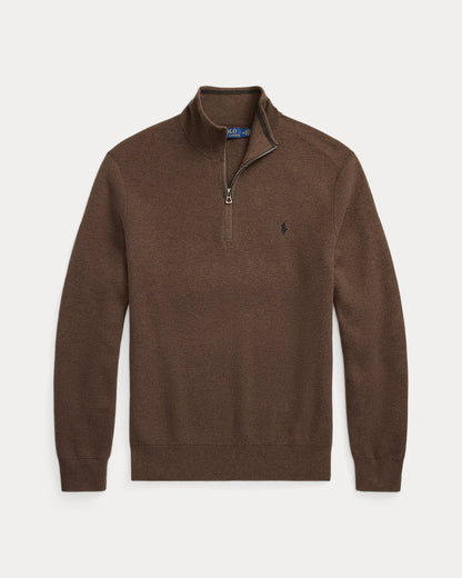 Ralph Lauren MeshKnit Cotton QuarterZip Sweater
