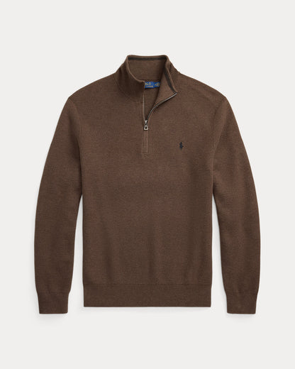 Ralph Lauren MeshKnit Cotton QuarterZip Sweater