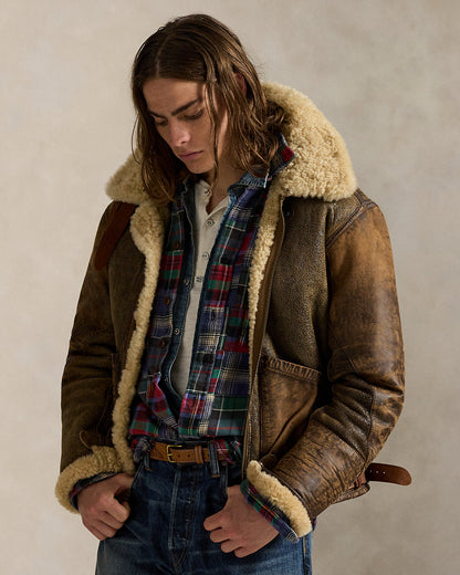 Ralph Lauren LeatherTrim Shearling Flight Jacket