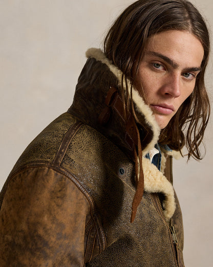 Ralph Lauren LeatherTrim Shearling Flight Jacket