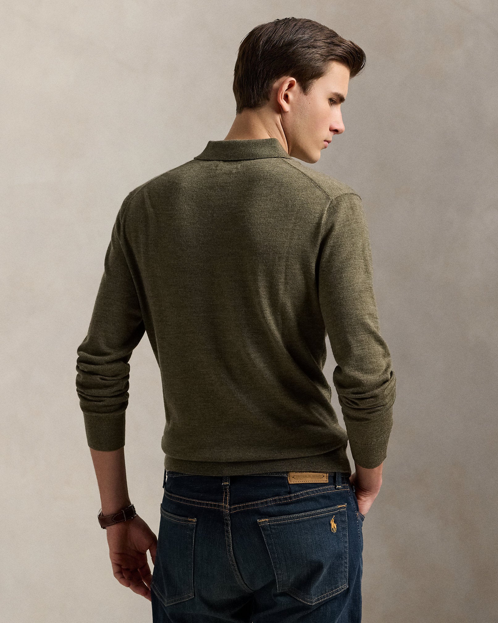 Ralph Lauren Washable Wool PoloCollar Sweater