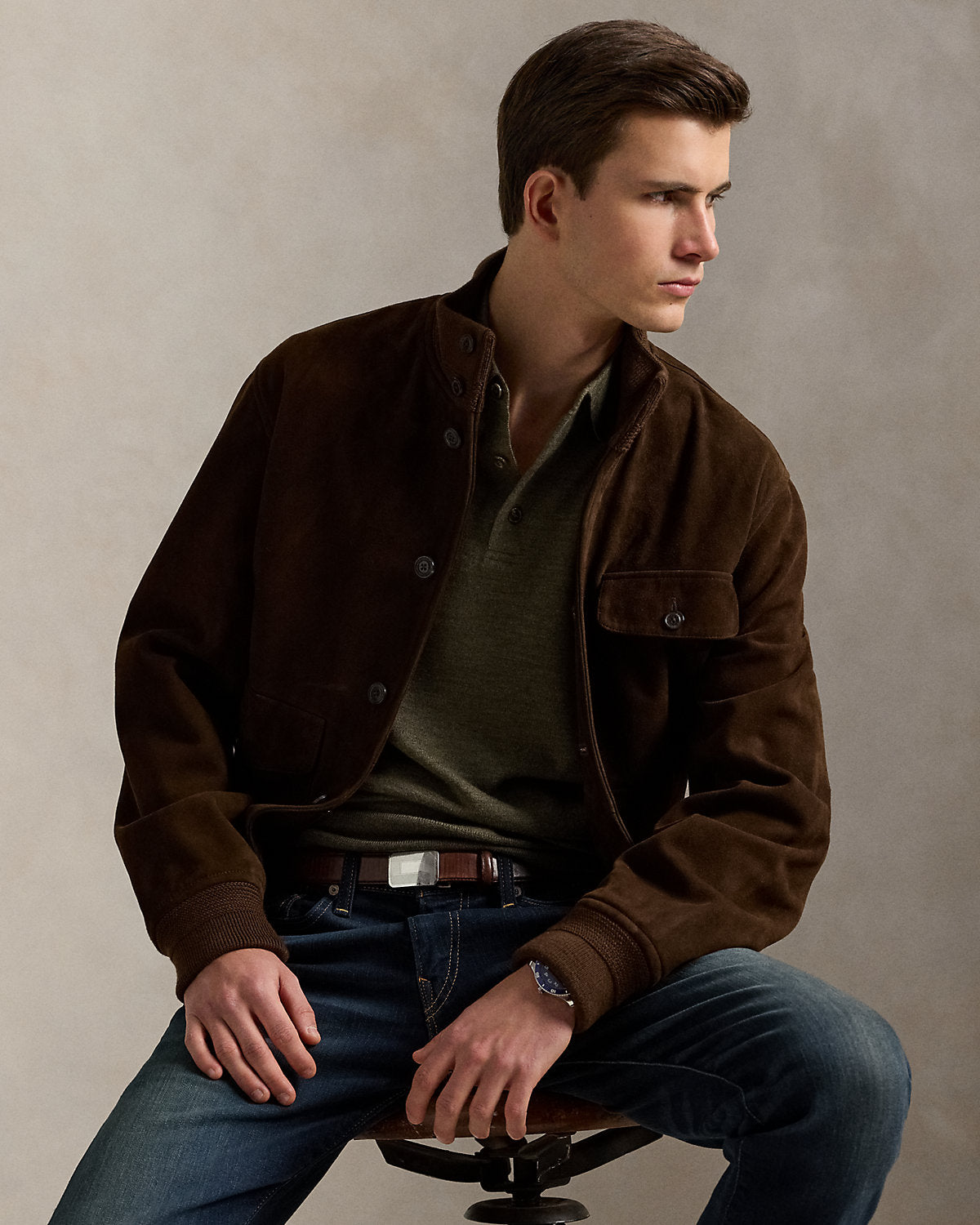 Ralph Lauren Washable Wool PoloCollar Sweater