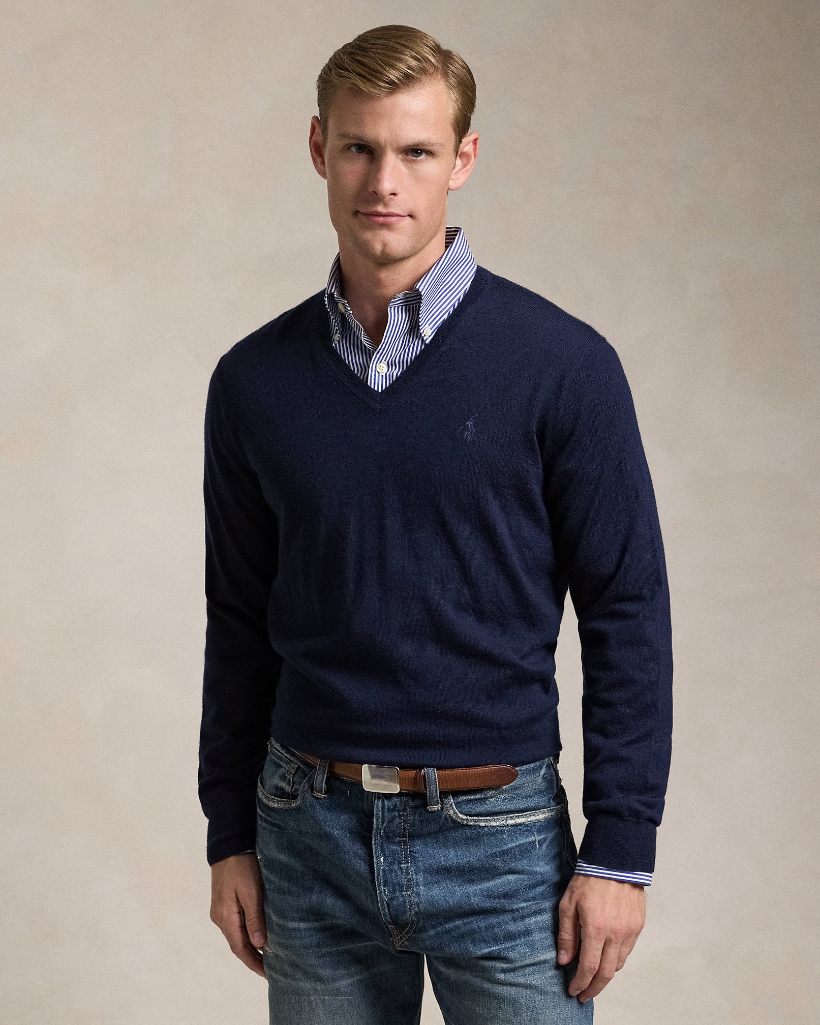 Ralph Lauren Washable Wool VNeck Sweater