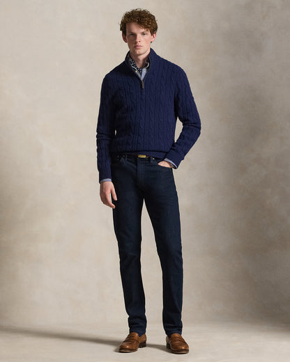Ralph Lauren CableKnit Cashmere QuarterZip Sweater