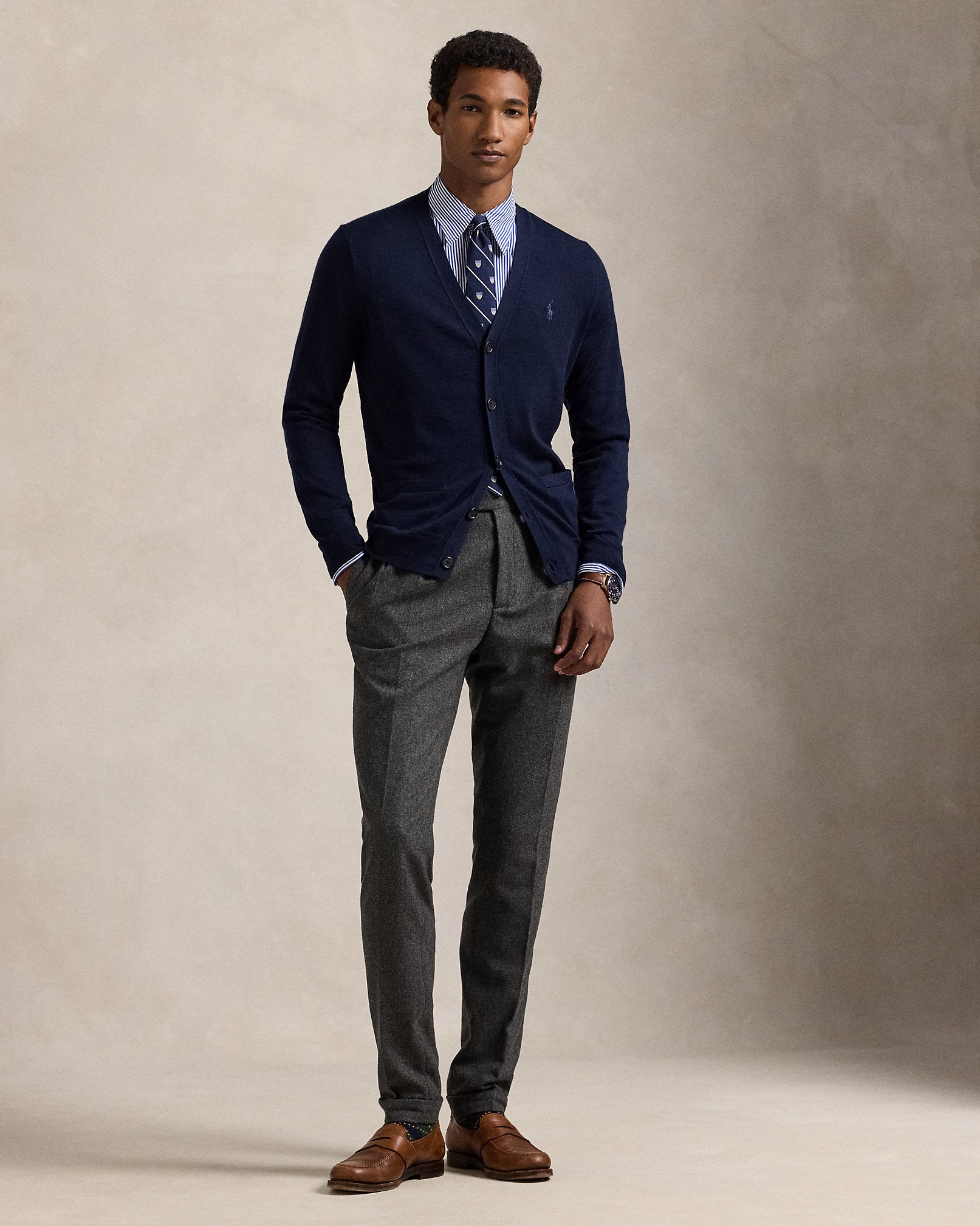Ralph Lauren Slim Fit Washable Wool VNeck Cardigan