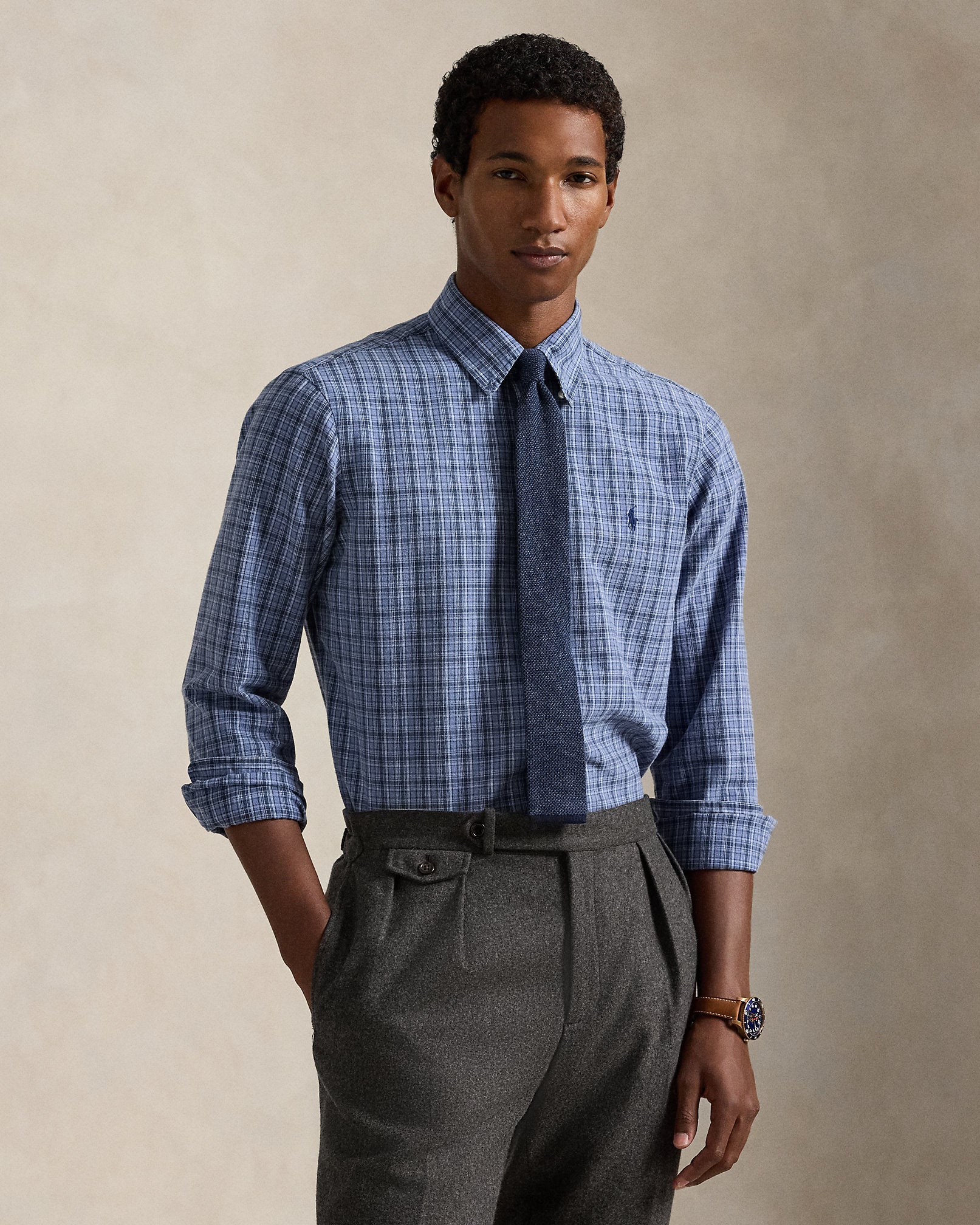 Ralph Lauren Classic Fit Plaid Brushed Oxford Shirt