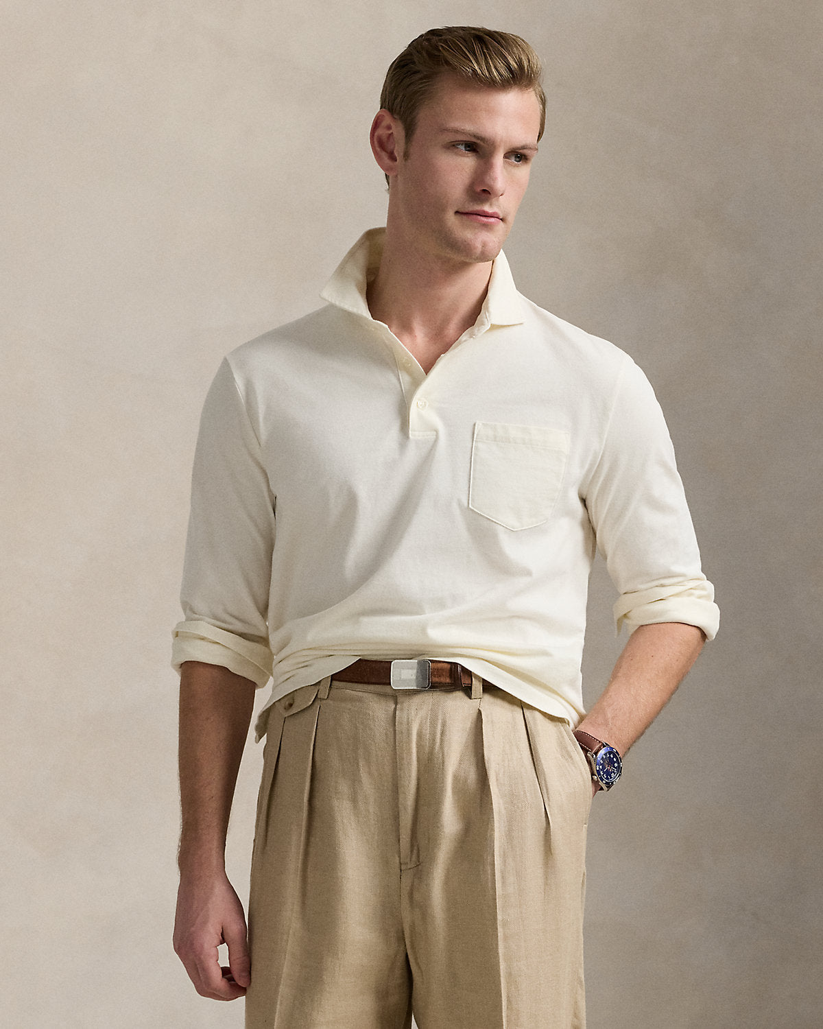 Ralph Lauren Classic Fit Sueded Jersey Polo Shirt