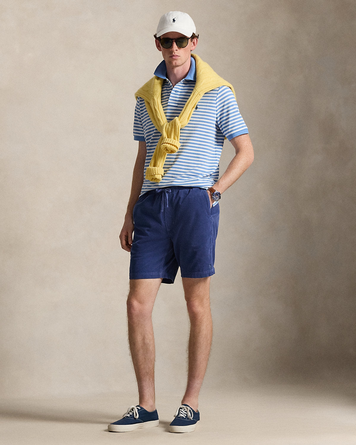 Ralph Lauren Classic Fit Striped Mesh Polo Shirt